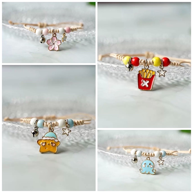 Gelang Tali Anak Perempuan Korea Lucu Manis Charm A026