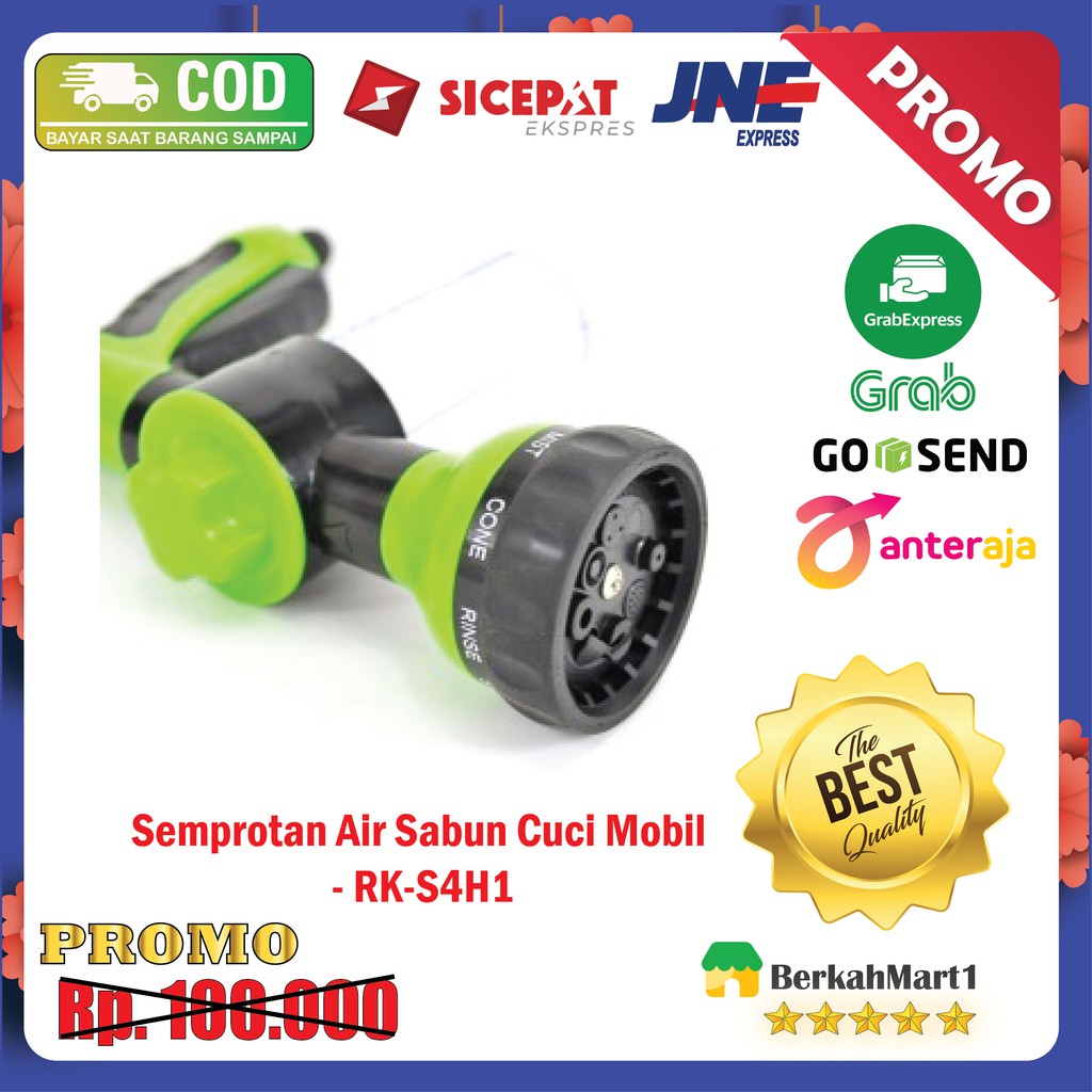 Semprotan Air Sabun Cuci Mobil/Motor Car Washer Foam Water Gun - Hijau