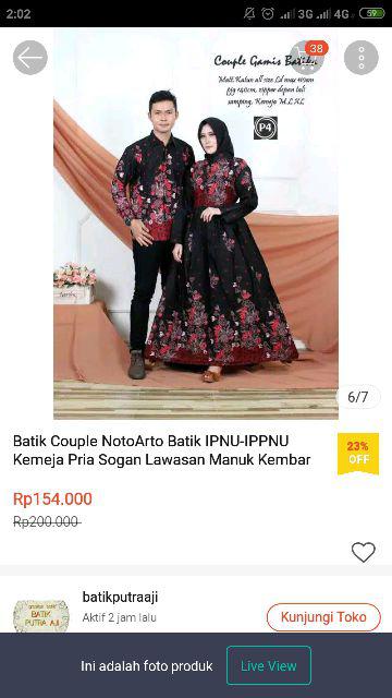 Batik Couple Notoarto Batik Ipnu-ippnu Kemeja Pria Sogan Lawasan Manuk Kembar Katun Cap Solo