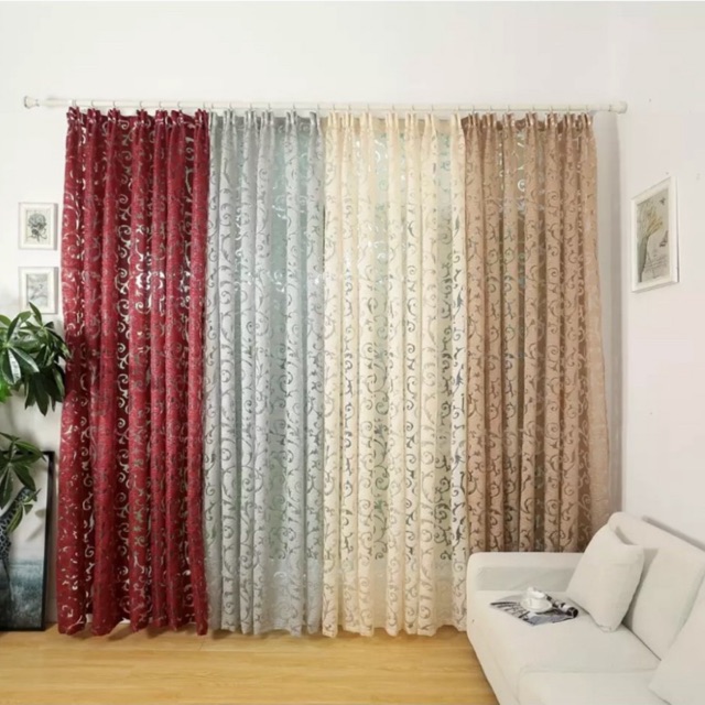 AM401 Tirai  Pintu dan Jendela  Renda Jacquard High Quality 