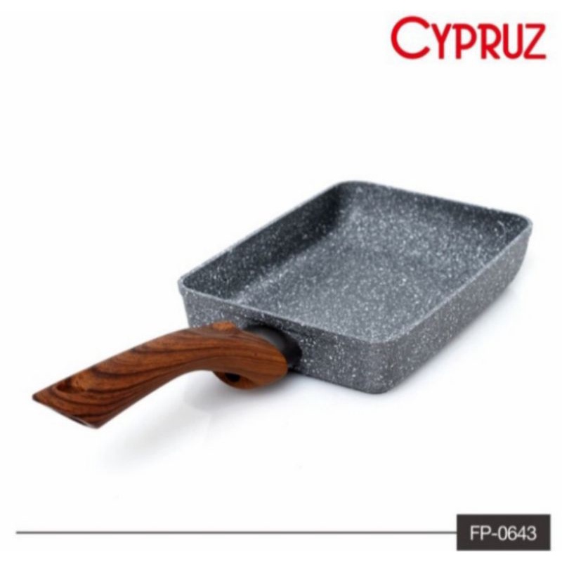 cypruz fry pan persergi omlette marble induksi wajan penggorengan 18cm