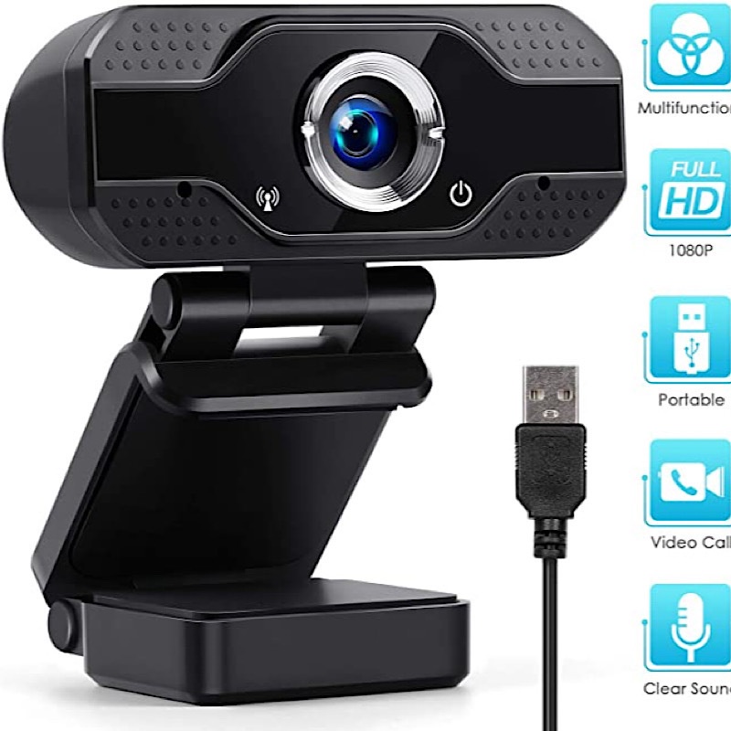 1080p WEBCAM DNMR 360 Mic Kamera Laptop Komputer PC Camera USB Berputar 360 derajat