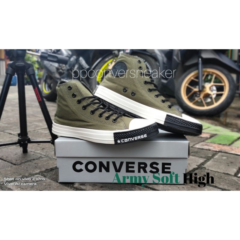 Converse Chuck Taylor New Release Undefeated Low Pendek Army Soft