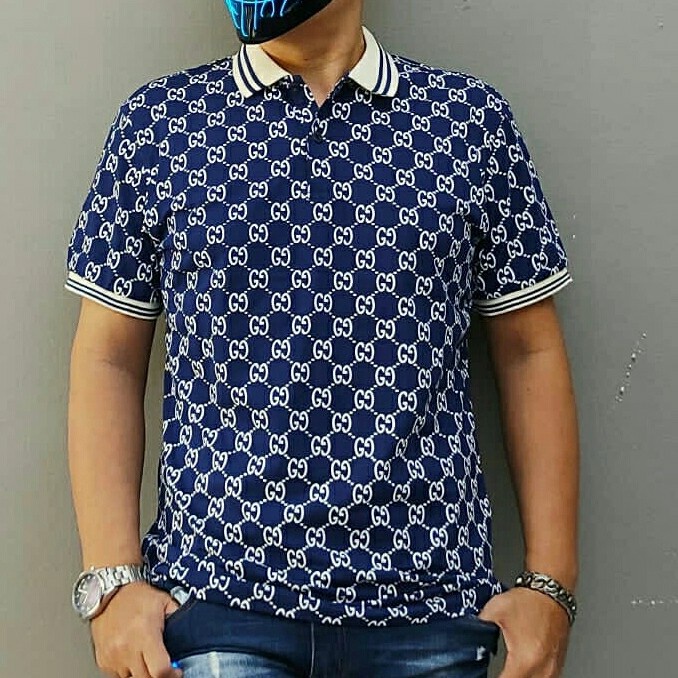 KAOS KERAH PAKAIAN ATASAN FASHION PRIA IMPORT GUCCIi Q02