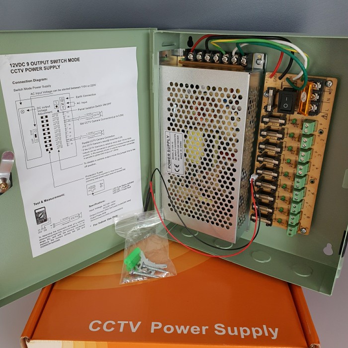 POWER SUPPLY BOX 12V 10A - 9 CHANNEL