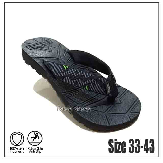 X-gear 39-43 Sandal Anak Karet Remaja Laki Dewasa / Sandal Jepit Hitam Laki / Sandal Murah Laki