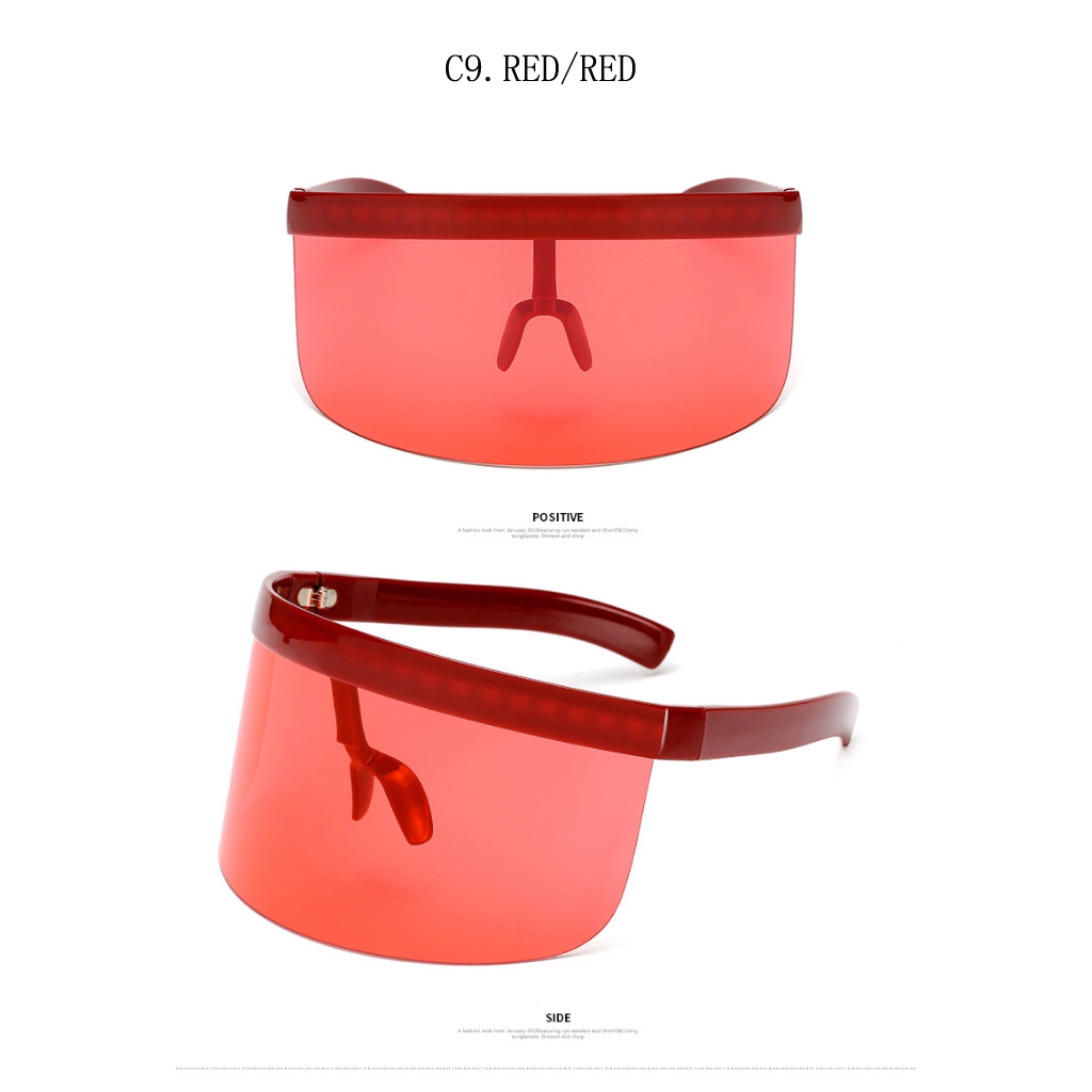 Kacamata Hitam Oversized Lensa Bening Bentuk Kotak Untuk Wanita One Piece