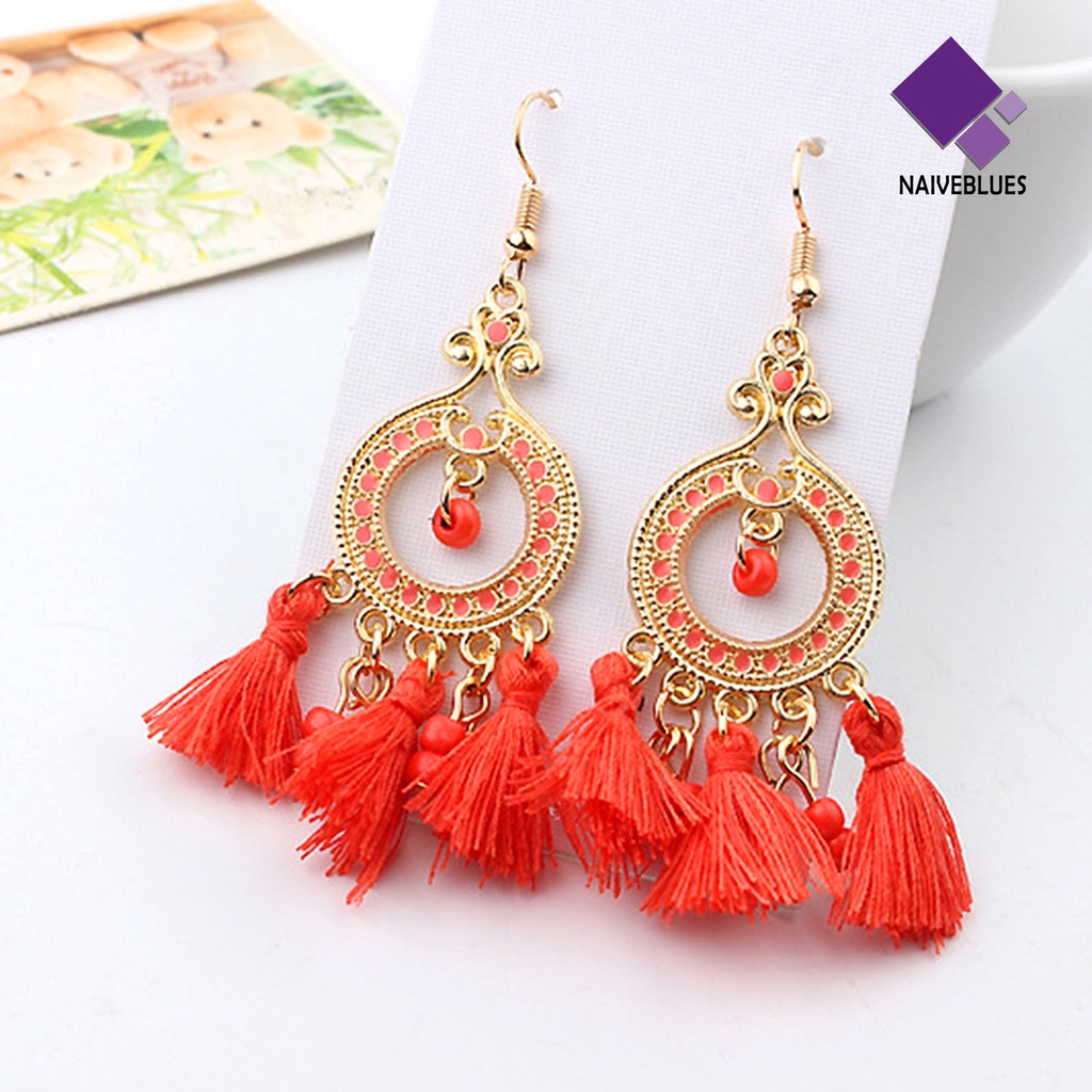 Anting Kait Juntai Bahan Alloy Gaya Bohemian Untuk Wanita