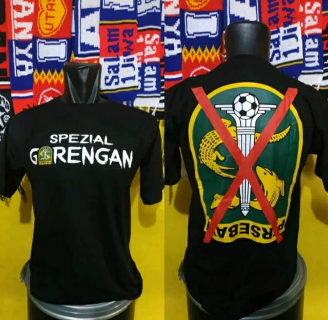 Kaos Spezial Gorengan Bonek Jancok Maling Hitam Versi Arema Anti Persebaya Shopee Indonesia