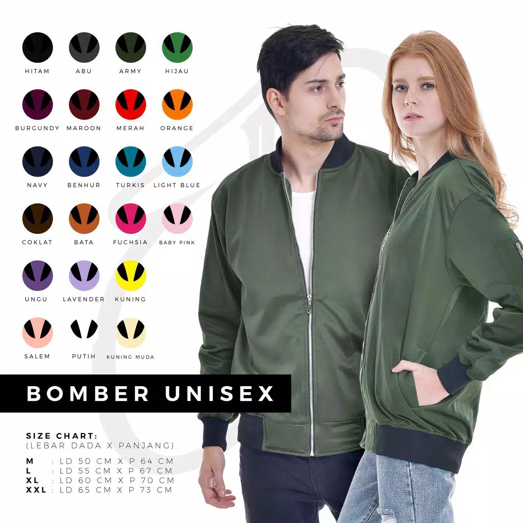 JAKET BOMBER UNISEX M-L / JACKET BOMBER POLOS / JAKET POLOS