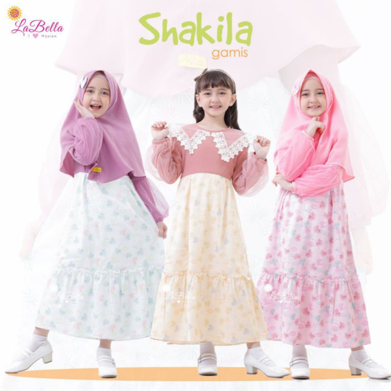 SHAKILA GAMIS ANAK SET HIJAB BY LABELLA