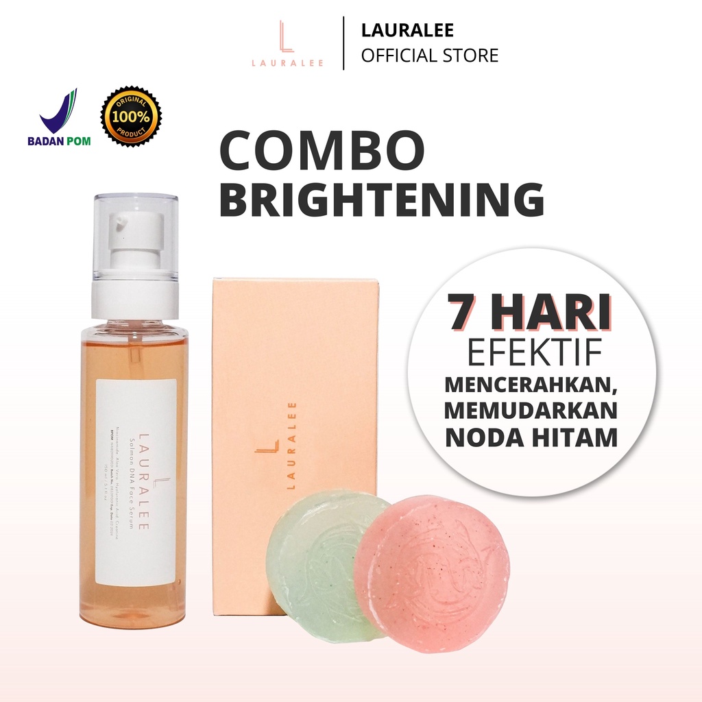 Lauralee Combo Brightening Serum Salmon DNA 150ML & Sabun Salmon DNA 2in1