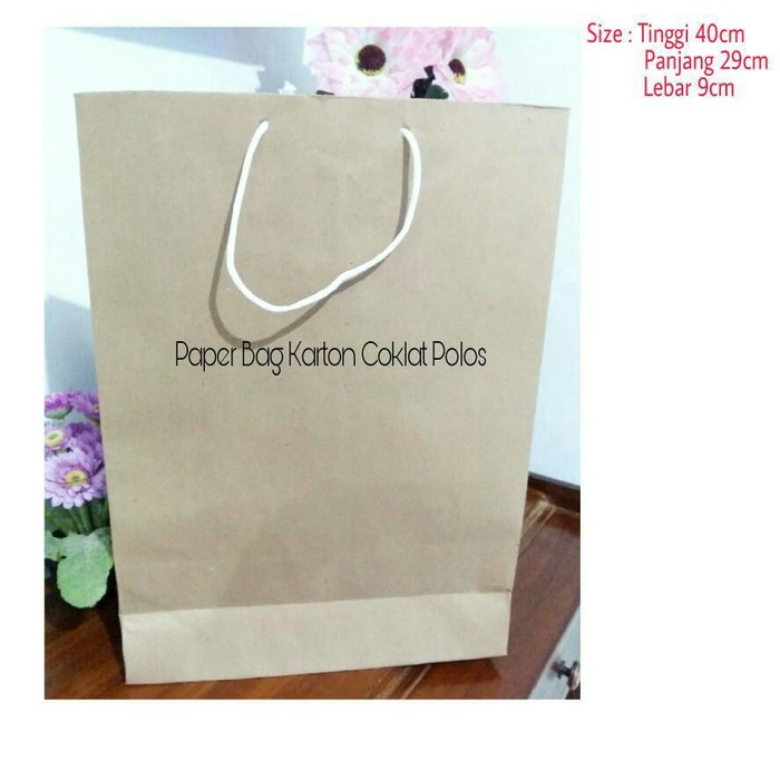 

Paper Bag Karton Coklat Polos Size 40cm