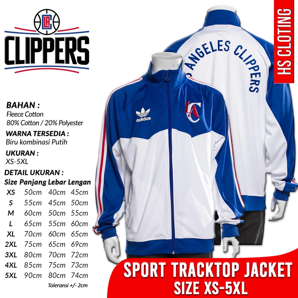 Jaket Olahraga XS-5XL LOS ANGELES CLIPPERS NBA Basketball Western Conference Team Tracktop Jacket Ju