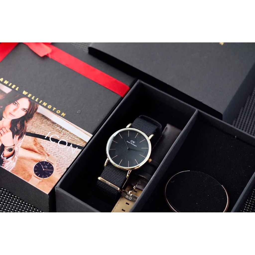 Jam Tangan Pria Wanita DW Daniel Wellington Tali Kanvas Full Set