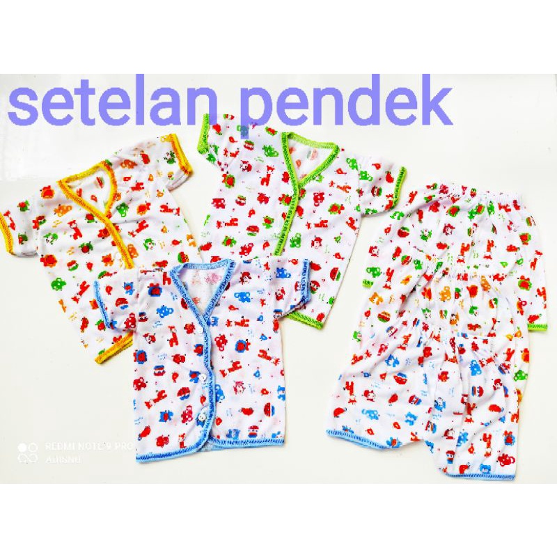 Setelan Bayi Panjang Pendek Kutung Motiv Animal Murah ECER 1 Stel