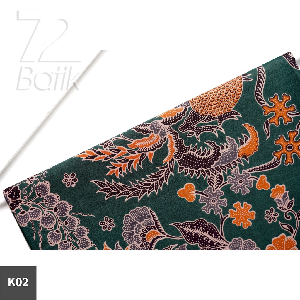 KAIN BATIK KATUN Premium Motif Tresno Asih Warna Hijau Ijo Orange Hitam 725581 Cap 72 Jarik Jarit Samping Kebat Panjang Batik Katun Modern Premium Bahan Seragam Batik Pernikahan Kantor Keluarga Murah Kamen Jadi Batik Bali Lembaran