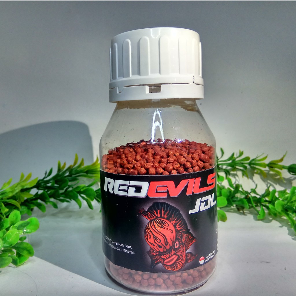 PAKAN KHUSUS IKAN HIAS LOUHAN RED DEVILS 100 GRAM AGAR CEPAT JENONG