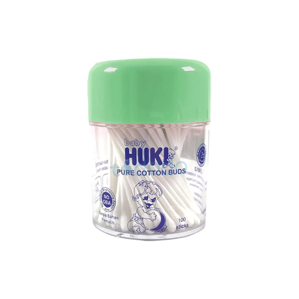 Huki Cotton Buds Pot EXF 100 CI0014 - Pembersih Telinga Bayi