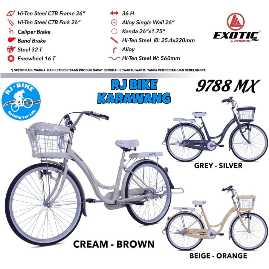 SEPEDA CITY BIKE MINI WANITA DEWASA 26&quot; EXOTIC MINI 9788 MX