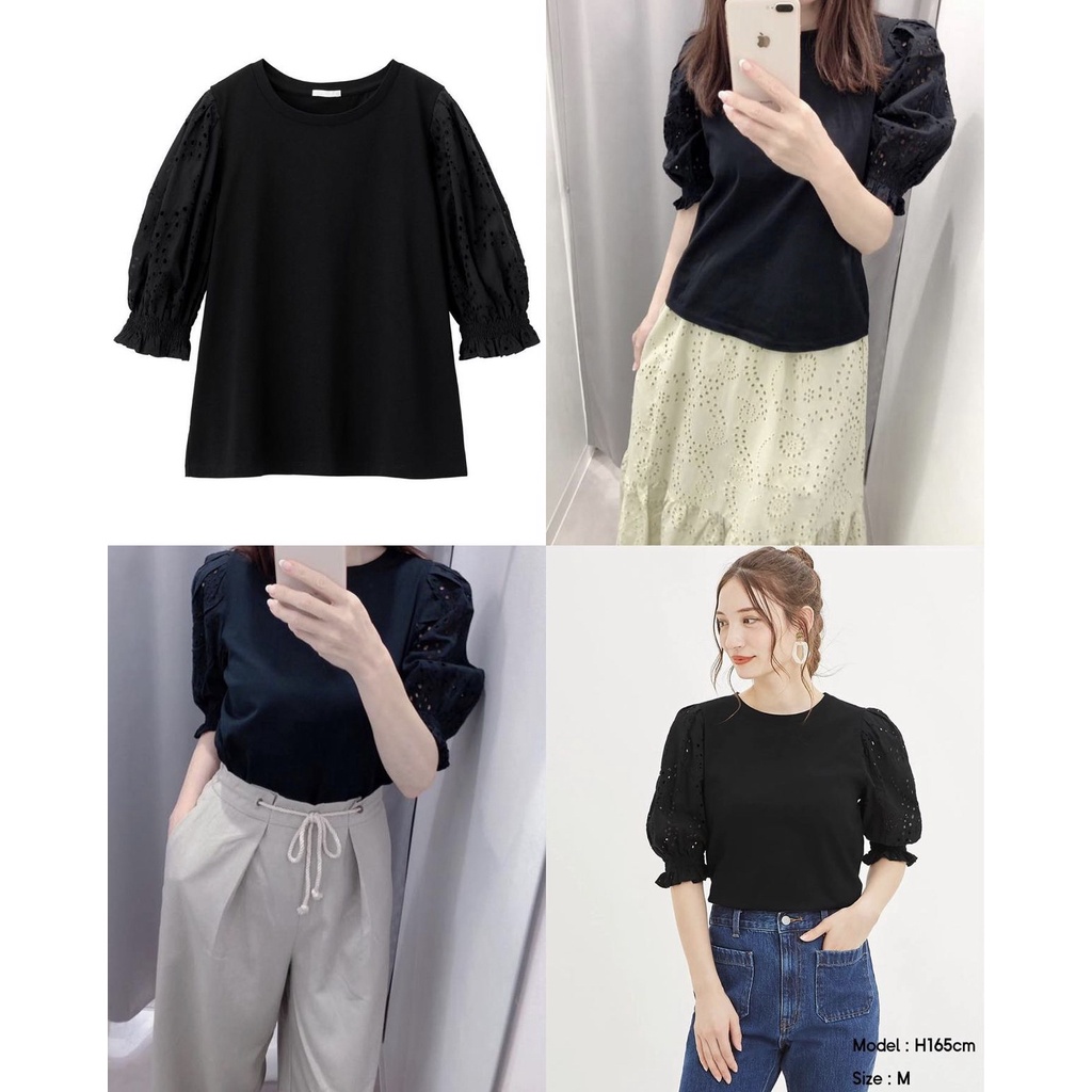 UNQ Lace Sleeve Blouse - Atasan Wanita Original-6