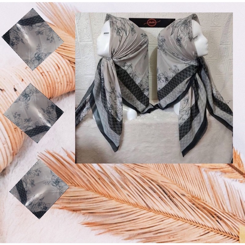 HIJAB DENAY KW MOTIF / HIJAB SEGI EMPAT LASTER CUT