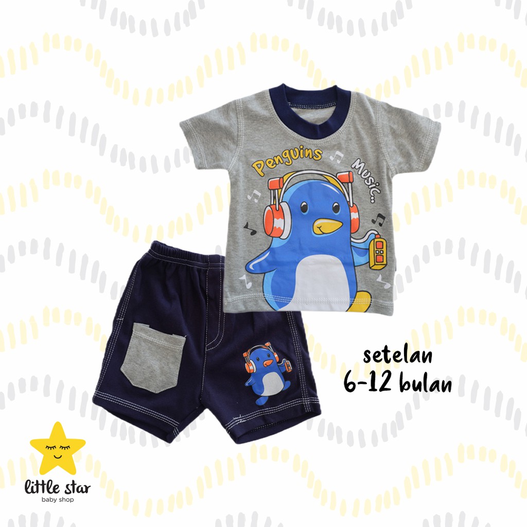 Setelan Anak Cowok | Set Baju Kaos Atasan Celana Anak Bayi Laki