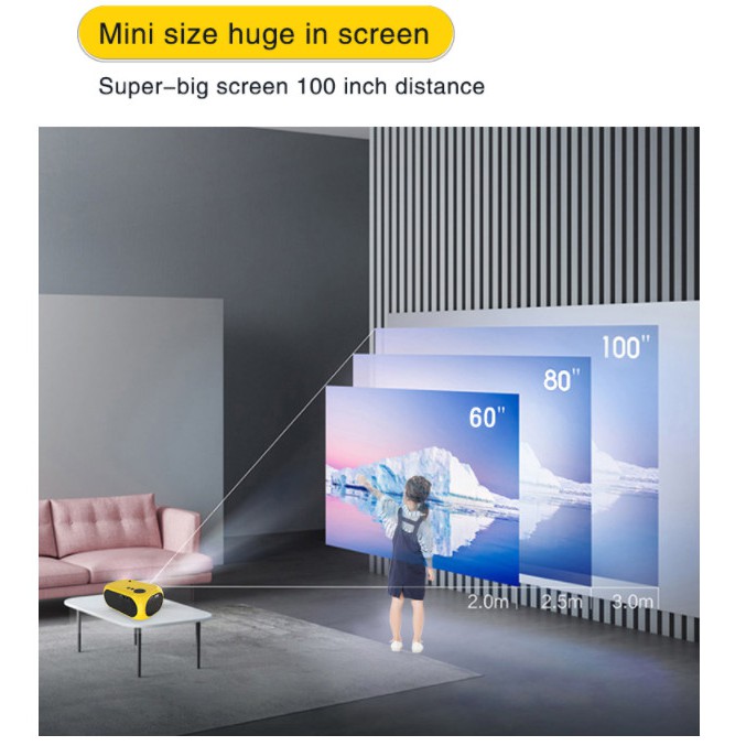 Projector Mini M24 Portable 1080P 1200 Lumens Proyektor Beamer 3D