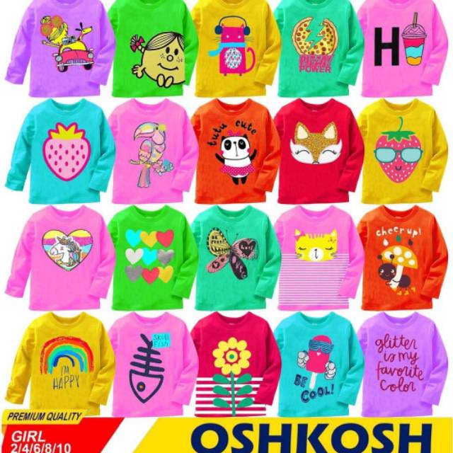 Kaos Oshkosh Lengan Panjang Anak Cew / Cow