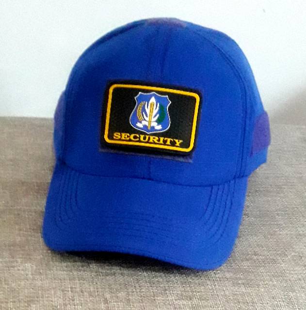 TOPI SECURITY - TOPI SECURITY LOGO BIRU - TOPI VELCRO BIRU + PATCH