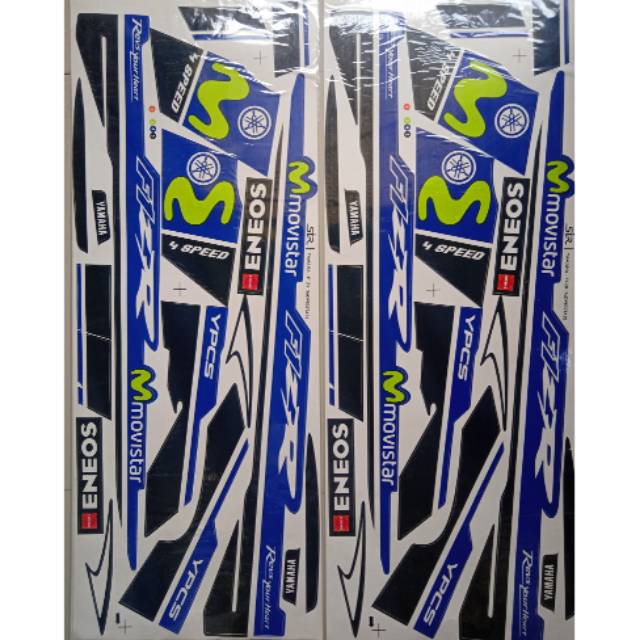 Striping Yamaha F1ZR Movistar biru