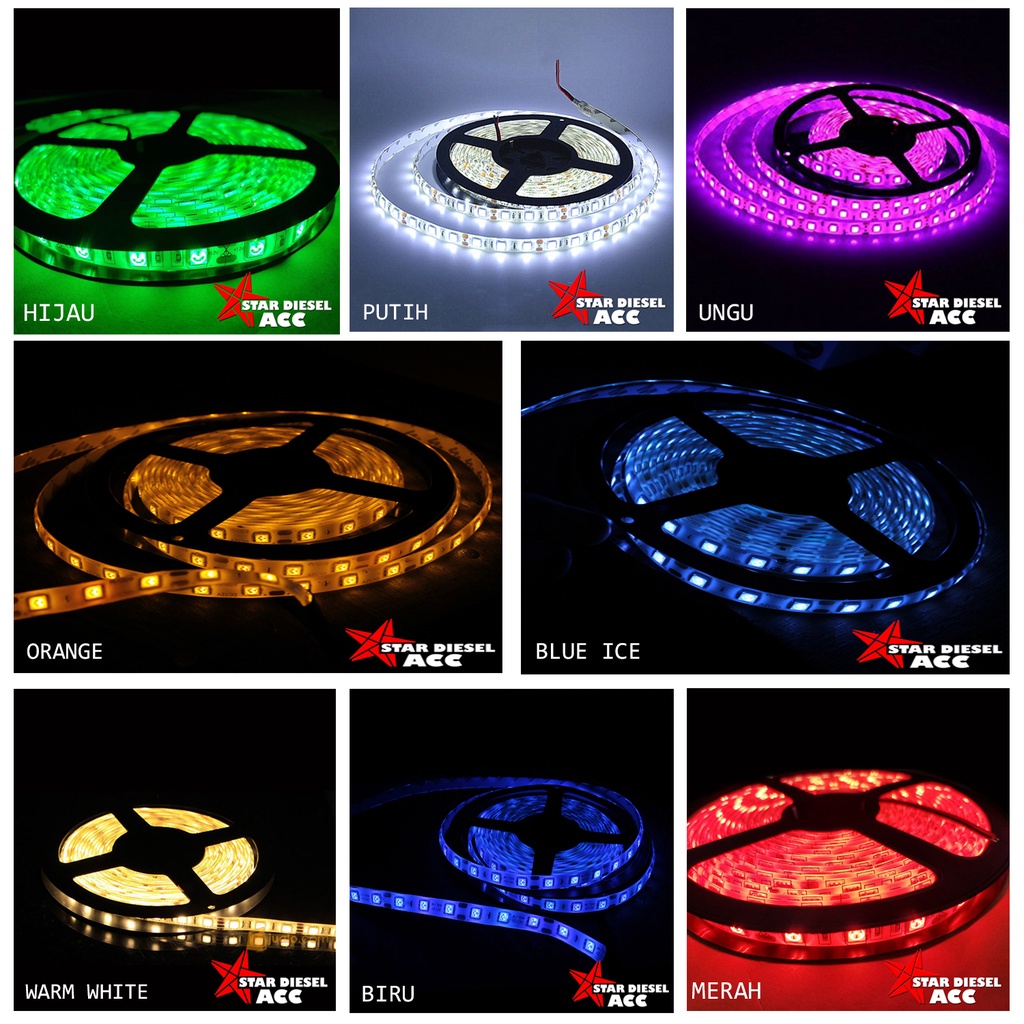 LAMPU LED STRIP 5 METER MATA BESAR 5050 24VOLT