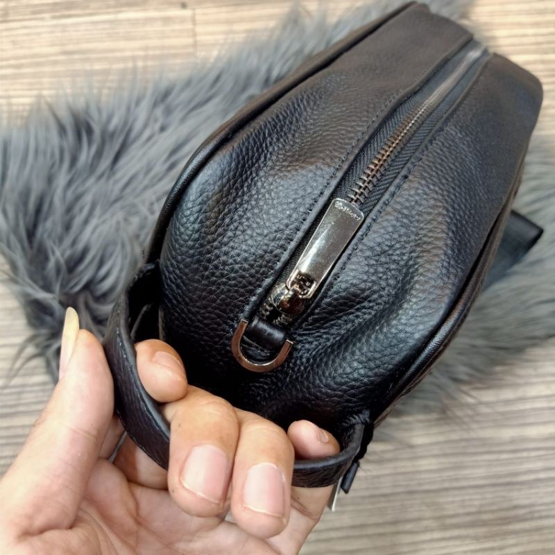 Pouch Bag Coach Signature Embos/Tas Tangan Leather/Handbag Kulit Asli Import