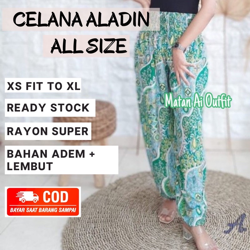 CELANA PANJANG ALADIN | CELANA JOGER | CELANA PANTAI RAYON  BALI STANDARD ALL SIZE