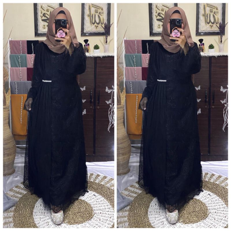 Gamis Brukat Tulle Namira Gamis Pesta Terkini