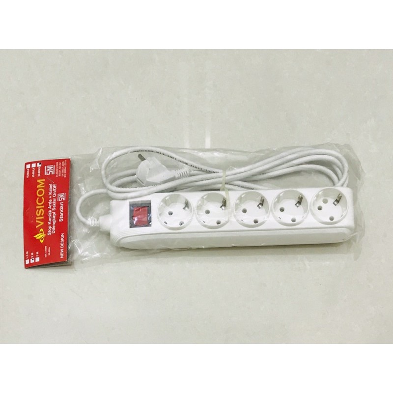 Stop Kontak + Kabel 5 lubang 3 meter 3M Colokan Listrik Stop Kontak