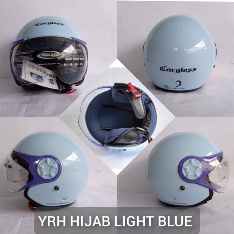 HELM CARGLOSS YRH HIJAB &quot;ORI&quot; - LIGHT BLUE PASTEL METALIC