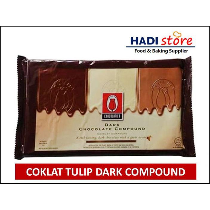 

TULIP DARK CHOCOLATE COMPOUND (DCC) 1 KG/ COKLAT BLOK BATANGAN PREMIUM