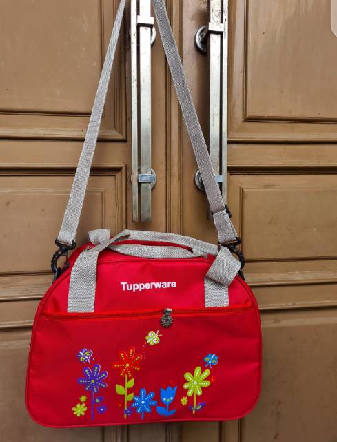 Kitbag Tas Piknik mini flowers ( Zipper Bunga Es ) / tas bekal tupperware