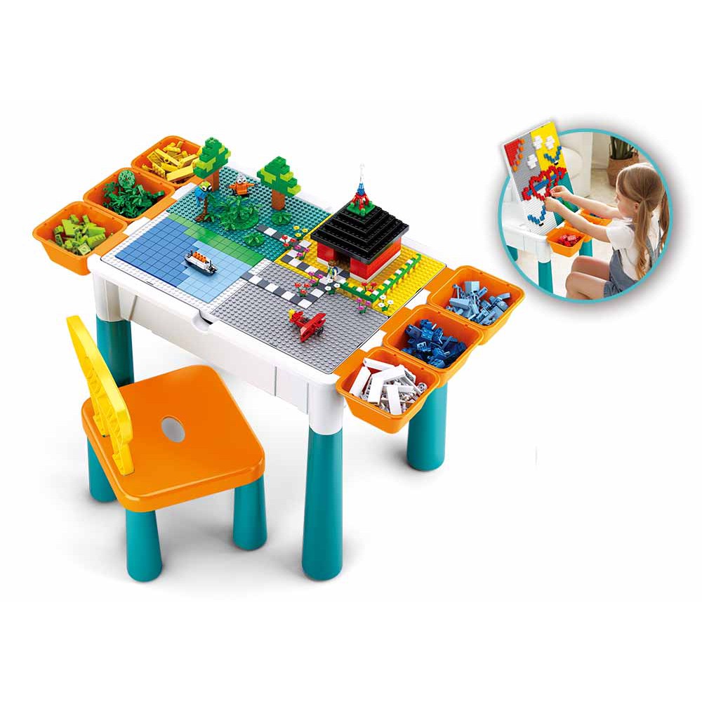 Meja Balok Multifungsi Sluban Bricks / Table for Playing Building Block