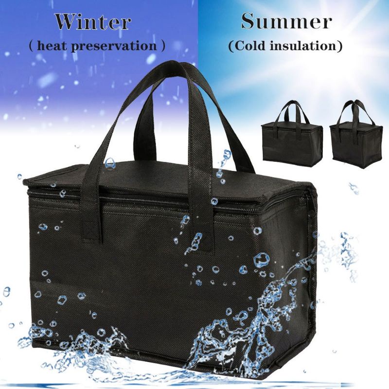 Tas Pendingin Makanan Portable Cooler Bag Box Thermal Insulated Carrier Bag Big Size MEETSELF - S1524 - Black