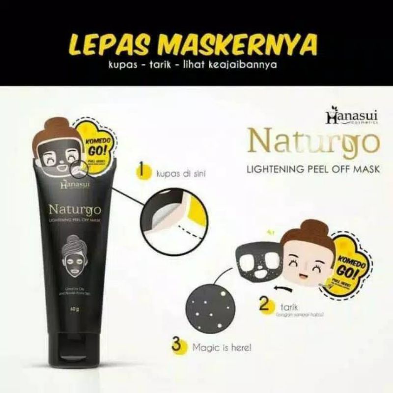 MASKER HANASUI NATURGO PEEL OFF BLACK MASK TUBE