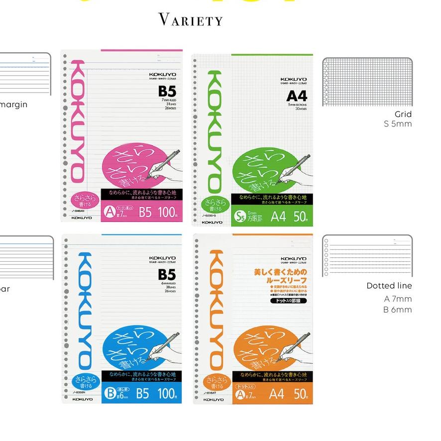 

EXCLUSIVE!Kokuyo Loose Leaf B5 Grid for Pencil Green|KD8