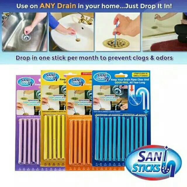 Sani Sticks Anti Sumbat Anti Bau stick Pembersih Saluran Air