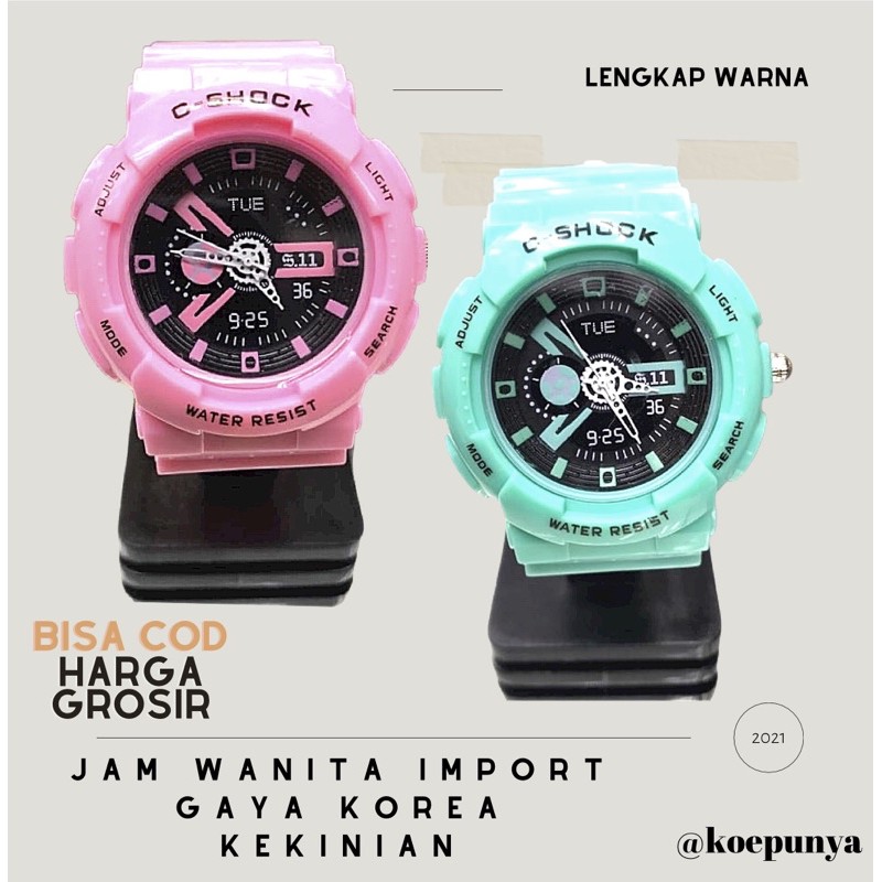 COD Jam Gaul Trendy gaya Korea C shock Analog Warna Putih M