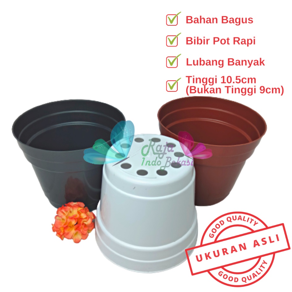 Rajaindobekasi Pot 12 Cm Putih Hitam Merah Bata Merah Coklat Terracota Terracotta - Pot 12 Hitam Kecil Mini Minimalis Plastik Kaktus Sukulen Mini Murah Pot Bibit Pembibitan