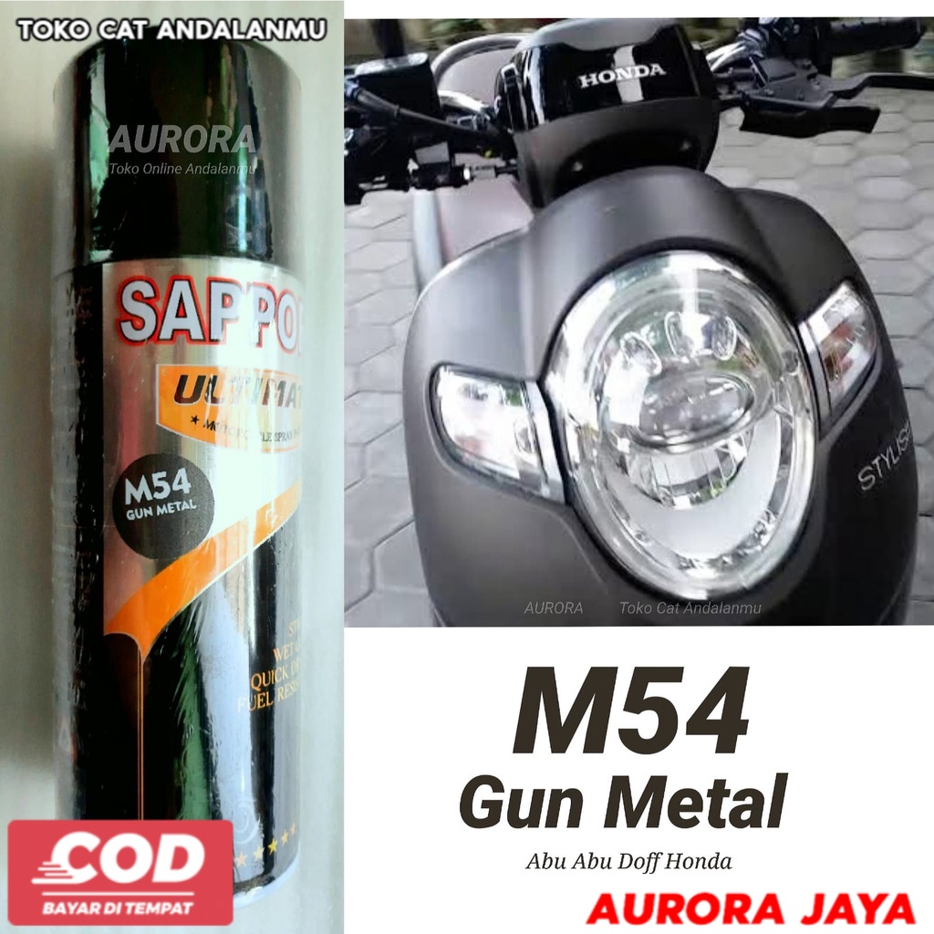 Sapporo Ultimate Abu Abu Scoopy Warna Gun Metal M54 Warna Original Scoppy Abu Abu Cat Body Motor Mob