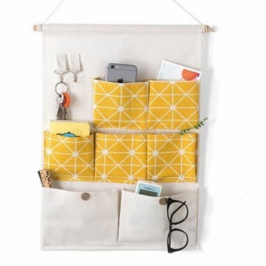 Pouch Gantung 7 Sekat Hanging Organizer Storage Bag Rak Dinding Rumah