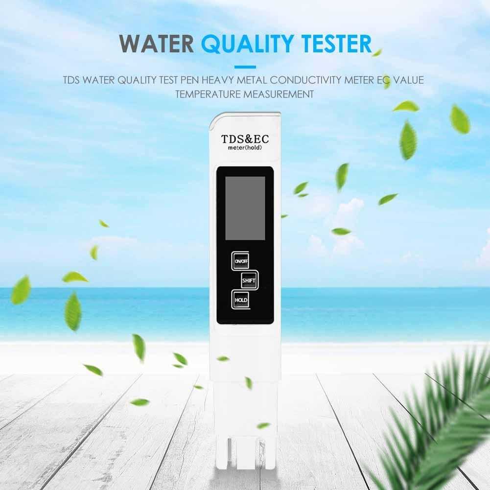 VKTECH Alat Ukur Uji TDS EC Meter Digital Air Minum Akuarium PH20-Putih