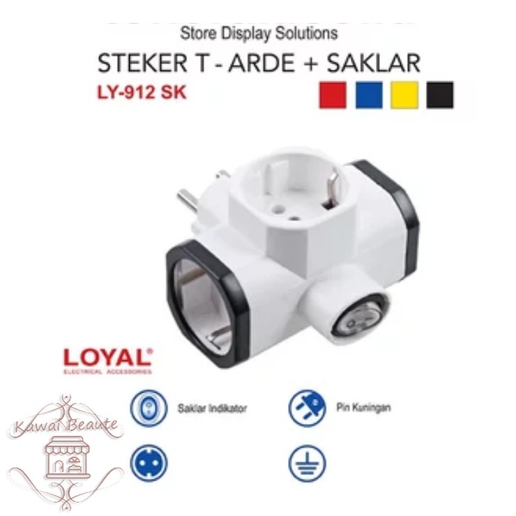 LY-912 SK COLOKAN CABANG LOYAL/STEKER T ARDE/COLOKAN 3 LUB + SWITCH LOYAL